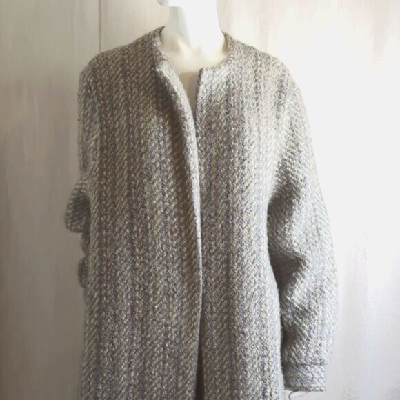 Coat Wool Gray Tapestries Ireland Limited Wool Coat Large - Picture 1 of 10